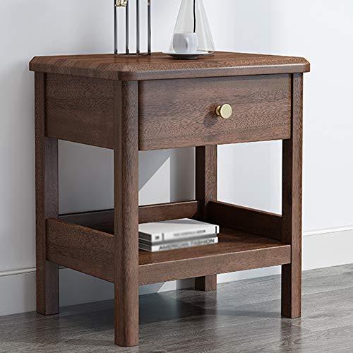 LUKEO Solid Wood Bedside Cabinet Simple Bedroom with Drawer Storage Cabinet, Sideboard Corner Cabinet Environmental Protection