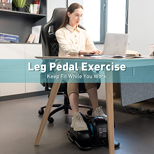 GEARSTONE Exercise Stepper, Under Desk Elliptical Pedal,Electric Pedal Exerciser Stepper with LCD Display Indoor Cycling Bike Stepper