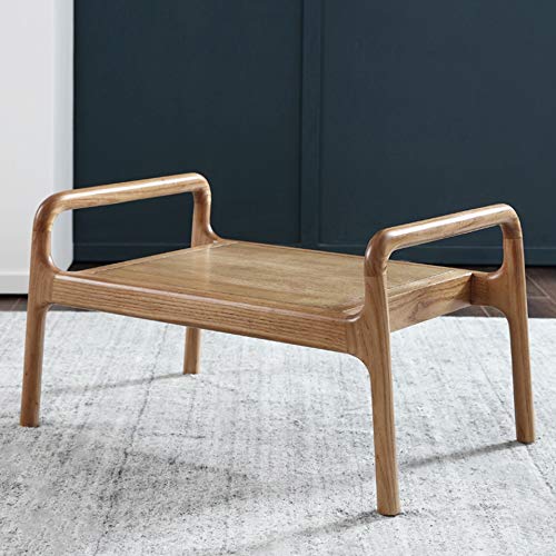 LUKEO Wood Stool, Sofa Footstool Sofa Footrest Footrest, Rectangular Family Footstool