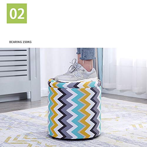 LUKEO Fabric Storage Stool Fashion Table Stool Small Creative Vanity Chair Minimalist Kids Toy Storage Furniture Bench