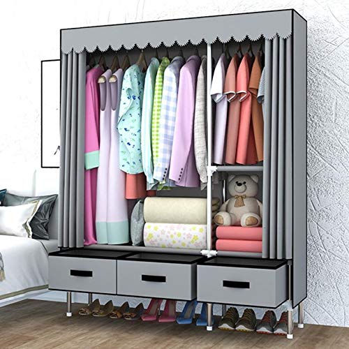 LUKEO Wardrobe Fabric Wardrobe Storage Bedroom Furniture Cabinet Bedroom Furniture Wardrobe