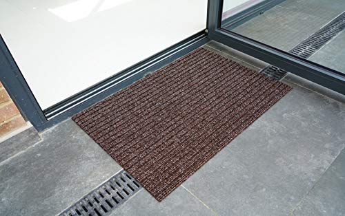 Serdim Rugs Non Slip Ribbed Trapper Hard Wearing Mats, Brown, 50 x 80 cm(1'8" x 2'7")