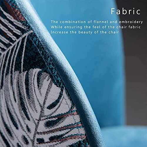 Kitchen Dining Chairs Flannel Embroidery Office Chair with Metal Legs Velvet Seat and Backrests,Living Room Lounge Chair (Color : Purple)