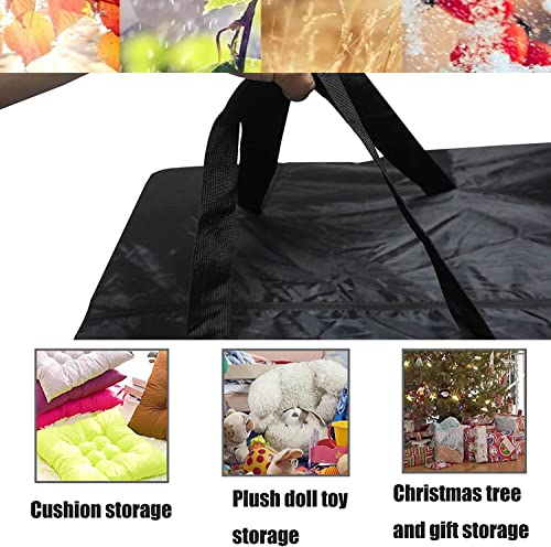 PATIO PLUS Garden Cushion Storage Bag, Waterproof, Anti-UV, Heavy Duty Rip Proof 420D Oxford Fabric 80x80x60cm Black