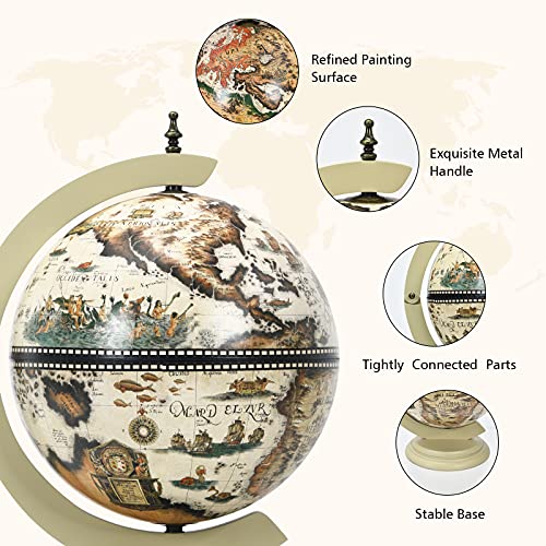 GiantexUK Tabletop Globe Shaped Wine Stand, Mini Wooden Wine Beverage Bottle Holder, Bar Storage Cabinet for kitchen, Dining Room and Living Room