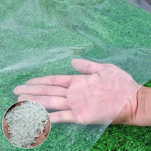 dropee Greenhouse Plastic Sheeting - 2 x 5m Polytunnel Heavy Duty Sheeting 250Mu/1000g, Plastic Sheeting Clear Polytunnel Cover UV Resistant Furn