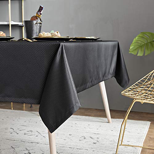 HSYLYM Waterproof Table Cloth Rectangular Polyester Washable,Plain Table Cover Suitable for Indoor and Outdoor Use,Ecru,135x240cm(53x94in)
