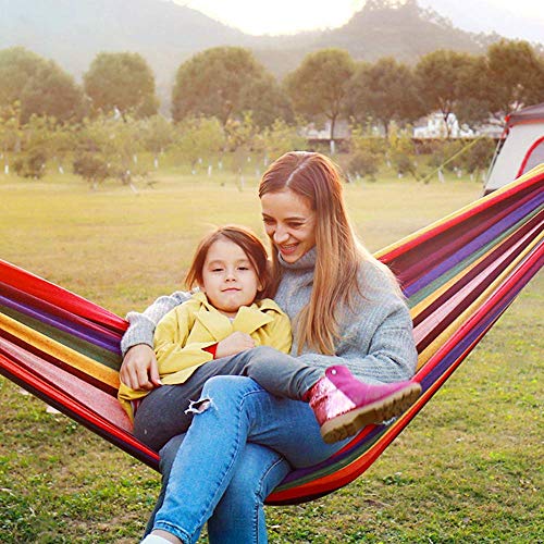 KEPEAK Outdoor Cotton Hammock, Widening and Thickening Portable with Carrying Bag for Backpacking, Camping, Backyard, Garden, Red