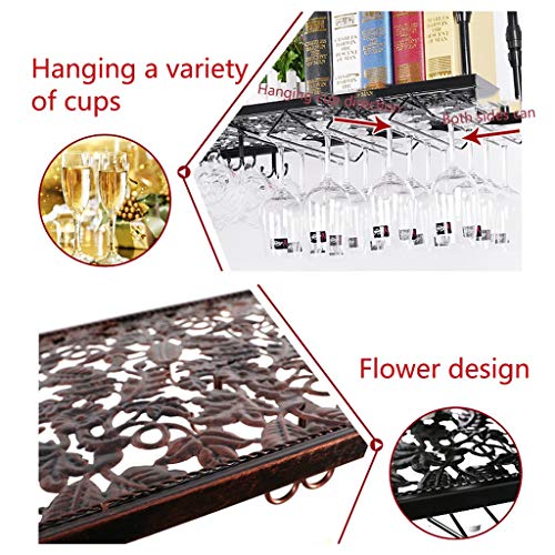 Stylish Simplicity Industrial Retro Stylish Simplicity Down Wine Rack Ceiling Simple Metal Creative Display Home Goblet Wine Rack Adjustable Heig