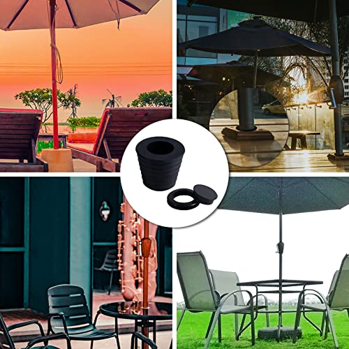 LUTER 2pcs Patio Table Umbrella Hole Rings and Caps, Plastic Umbrella Hole Ring and Cap Set for Outdoor Activities Fits Umbrella Poles Up to 1.5