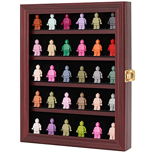 VERANI Minifigures Miniature Display Case Collectibles Display Box Wall Mount Figure Display Curio Cabinet with UV Protected Anti Fade 92% Clear
