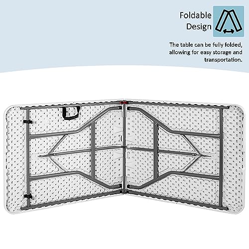 Home Vida Folding Table 5ft Heavy Duty Extra Strength Camping Buffet Wedding Market Garden Party Car Boot Stall Picnic Trestle Indoor Outdoor Fol