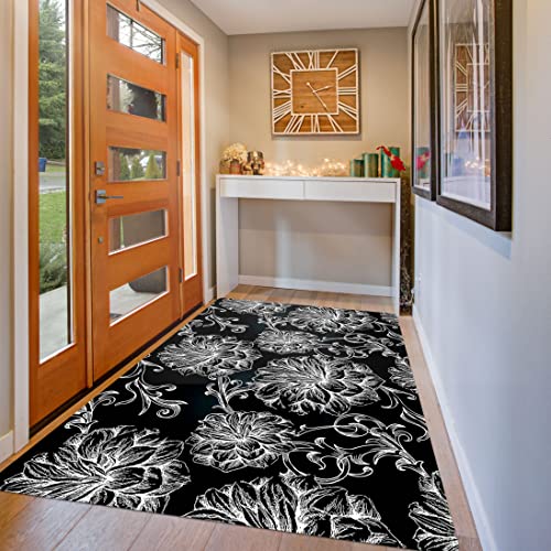 Cosilyt Extra Large 3×5 Feet 1/10" Ultra Thin Front Door Mat Indoor Entryway Area Rug for Inside Entry, Non Slip Washable Rubber Interior Door Ma