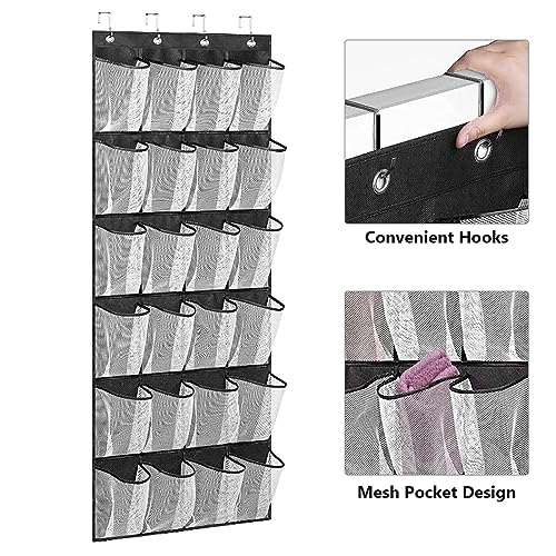 Liummrcy Over the Door Shoe Organisers, Over Door Shoe Storage 24 Mesh Pockets Over the Door Organiser for Shoes Multifunctional Hanging Shoe Rac