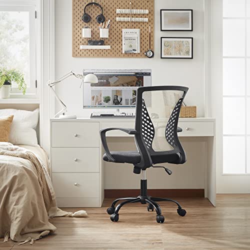 SONGMICS Office Chair, Mesh Chair, Swivel, Height Adjustable, Tilt Function, Breathable Mesh Seat and Backrest, for Study Office Studio, Max Load