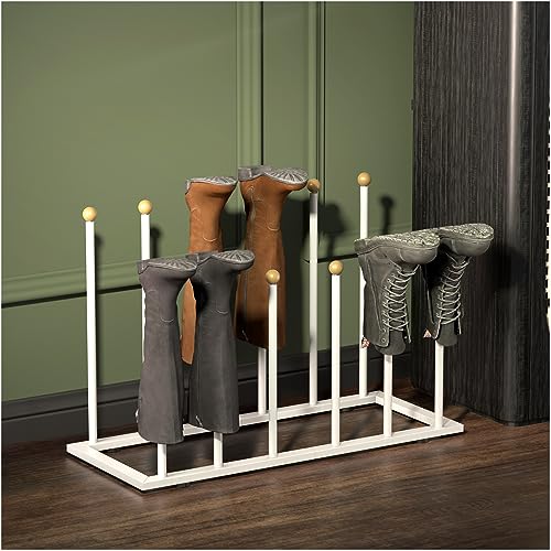 LiebeRen Boot Rack,Boot Rack Organizer Tall Boots,Boot Organizer,Free Standing Boot Racks,Black Metal Boot Rack Fit For 6 Pairs
