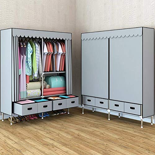 LUKEO Wardrobe Fabric Wardrobe Storage Bedroom Furniture Cabinet Bedroom Furniture Wardrobe