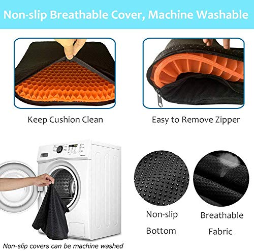 Fzitiy 2023 NewLarge Gel Seat Cushion, Honeycomb Design Double Thick Egg Gel Cushion with Relieving Back coccyx Pain Pressure for Car Office Home