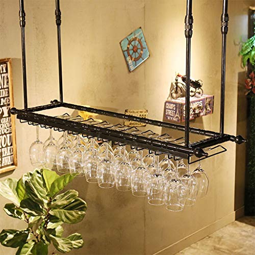 PIBM Assembly Wine Rack Wine Rack Wall Hanging Wine Cabinet Wall Shelf Wrought Iron Wood Bar Restaurant Wine Lattice Home Wine Rack J1030, Black