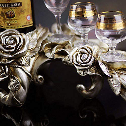 PIBM Stylish Simplicity Resin Crafts European-Style Home Decoration Rose Wine Rack Can Hold Six Wine Glasses Creative Gifts Wholesale (60 * 23 *