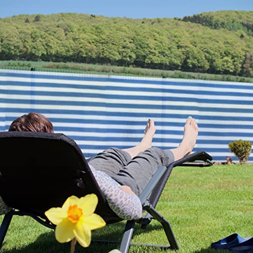 Relaxdays Garden Privacy Screen, for Balcony & Patio, UV Resistant, HDPE, 2 m x 15 m, Blue/White