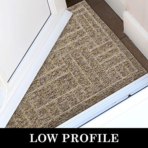 comfoyar Door Mats Heavy Duty Floor Mat, Washable Non-slip Doormats, Super Absorbent Entrance Rug for Indoor & Outdoor, Dirt Trapper Mat for Entr