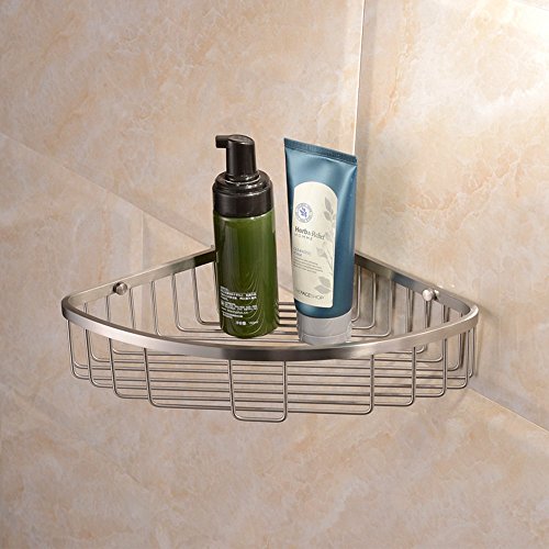 Konhard CS003 Bathroom Corner Shelf Wall Mount, Stainless Steel