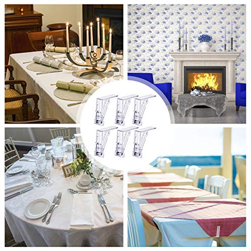 HAKOTOM 12pcs Clear Plastic Table Cloth Clips Table Cover Clamp Portable Tablecloth Holders for Home Picnic Outdoor BBQ Wedding DIY Party Hotel R
