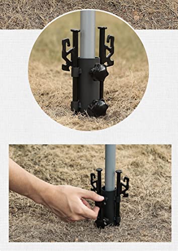 HOUSON Metal Parasol Holder, Umbrella Stand, Parasol Holder, Balcony Railing, Tent Stand, Tent Pole Holder for Garden, Patio, Balcony, Railing (D