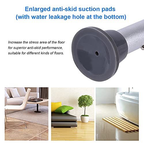 Irfora Aluminum Alloy Shower Bench with Armrest and Back Non- Shower Stool Adjustable Shower Chair with Drainage Holes Multifunctional Bath Seat