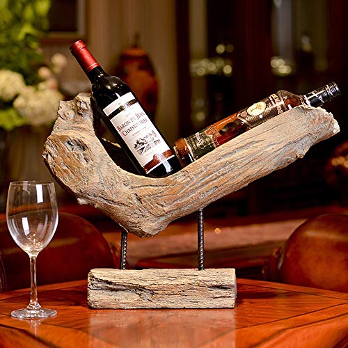 PIBM Stylish Simplicity Nordic Old Wood Stump Styling American Retro Antique Art Wedding Gift Resin Tabletop Decoration Wine Rack Porch Bar Decor