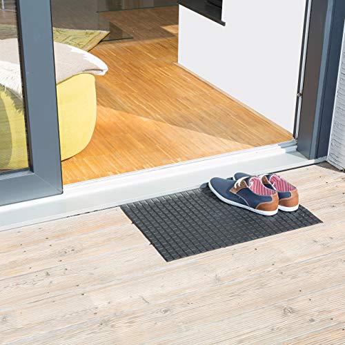 Relaxdays Rubber Doormat 60 x 40 cm Floor Mat Made Completely of Anti-Slip Rubber Welcome Mat for Indoors & Outdoors, Black