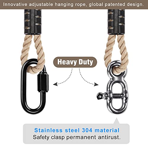BeneLabel Tree Swing Ropes, Tree Hanging Swing Hammock Tree Swings Hanging Straps, Adjustable Extendable, for Outdoor Swings Hammock Playground S