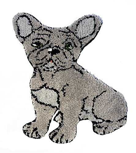 CUZZY Grey French Bulldog Mat. Novelty non-slip dog mat for Frenchie lovers, Perfect French Bulldog gifts. Bulldog accessories. Dog rug Size 45cm