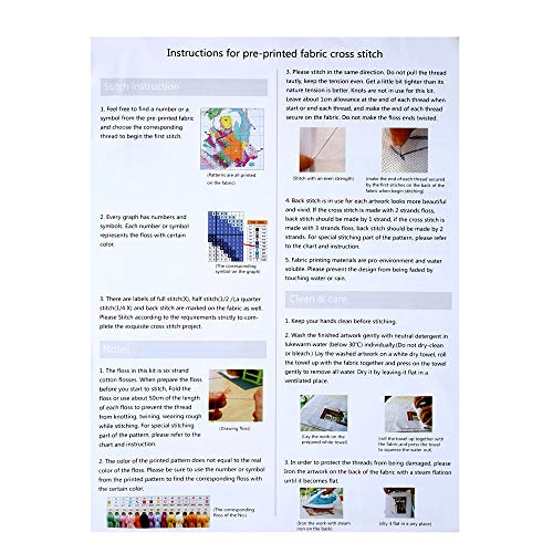 HUIOP 17.3 * 14 inches The Old Married Couple Pattern Cross Stitch Kit with Pre-Printed 11CT Canvas Cloth & Cotton Thread Embroidery Cross-Stitch