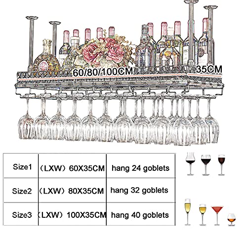 EYLINK Wine Racks,Wine Bottle Glass Racks Multi-Function Ceiling-Type Wine Holder,Wall Mounted Wine Bottle Holder Hanging Wine Glass Racks,Goblet
