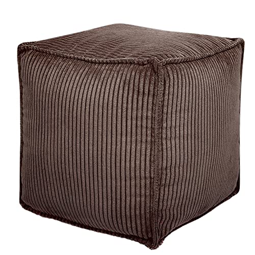 Louis Donné Square Pouf Ottoman Cover, 17.7" Pouf Ottoman, Color Blue Boho Pouf Ottoman with Storage,Poufs for Lving Room…