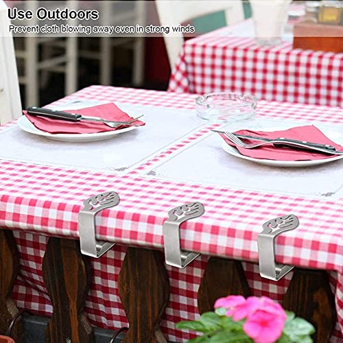 Table Cloth Clip,4 PCS Leaf Design Tablecloth Clamps Stainless Steel Table Cover Clamps Anti-slip Clips for Home Indoor Outdoor Picnic BBQ Weddin