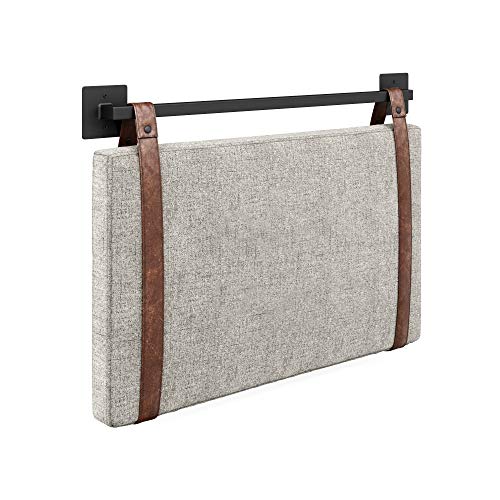 Nathan James Headboard, Metal Engineered Wood Fabric, Brown, Full