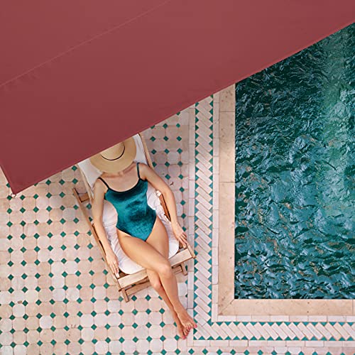 Relaxdays Sun Shade Sail 2.5 x 3.5 m, Water-Repellent, UV-Resistant, Includes Guy Ropes, Patio, Balcony, Rectangular, Bordeaux