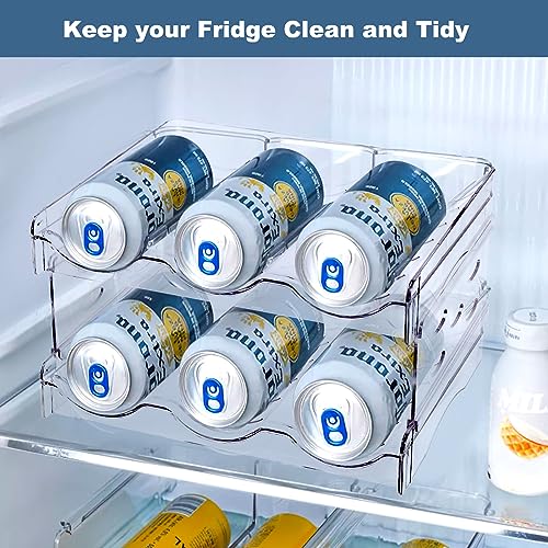 NUKied Stackable Water Bottle Organiser Rack 4 Pack Plastic Water Bottle Holder Wine Racks Storage Shelf Holds 12 Bottles for Fridge Kitchen Cabi