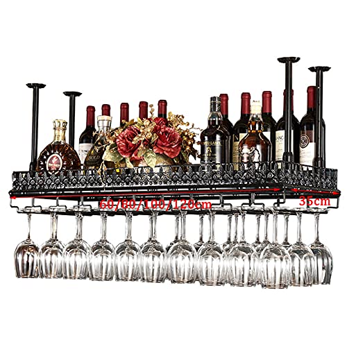 KEppd Wine Rack Wall Mounted - Creative Hanging Upside Down Cup Holder Hanging Wine Glass Rack Stemware Rack Wine Rack Home Multi-Function Rack S