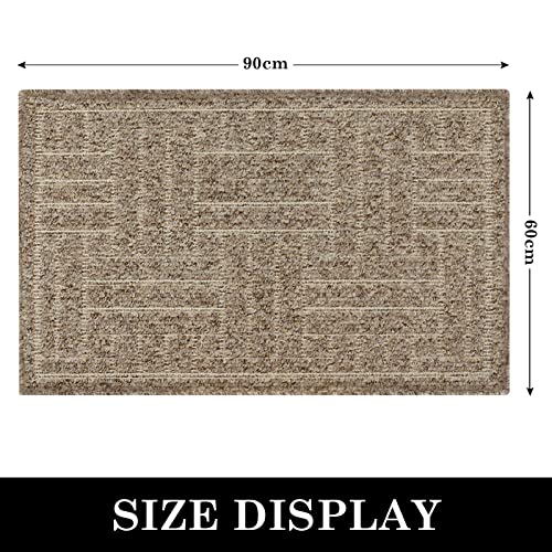 comfoyar Door Mats Heavy Duty Floor Mat, Washable Non-slip Doormats, Super Absorbent Entrance Rug for Indoor & Outdoor, Dirt Trapper Mat for Entr