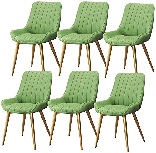 Modern Kitchen Dining Room Chairs Dining Chairs Set Of 6 Leather Soft Seat Living Room Chairs Non-Slip Feet Sturdy Metal Legs Kitchen Chairs For