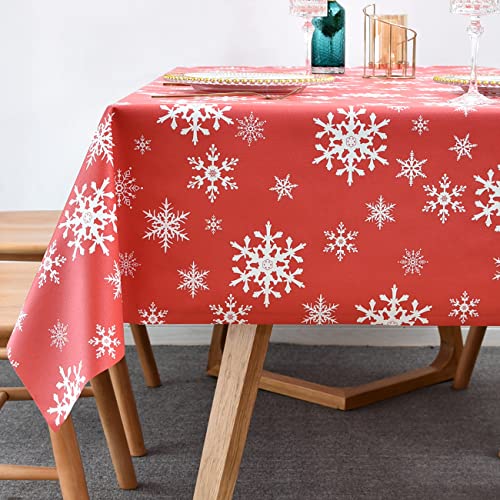 LOHASCASA Christmas Tablecloth Vinyl Oilcloth Tablecloth Small Rectangle Peva Vynle Wipeable PVC Waterproof Plastic Spill Proof Tablecloths Weigh