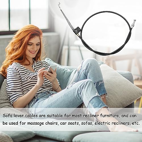 jeufun 1 Pcs Metal Recliner Replacement Parts Cable,Universal Recliner Cable Pull Handle Replacement Parts Chair Cable,Sofa Chair Couch Release L