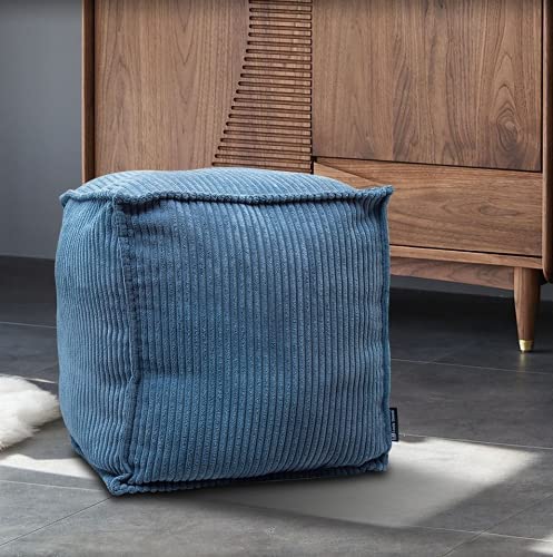 Louis Donné Square Pouf Ottoman Cover, 17.7" Pouf Ottoman, Color Blue Boho Pouf Ottoman with Storage,Poufs for Lving Room…