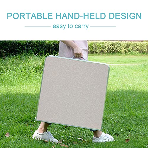 Ostazt Folding Table 4ft with 4 chairs Camping Buffet Table Portable Adjustable Height Garden Desk for Party Picnic Dinner Kitchen