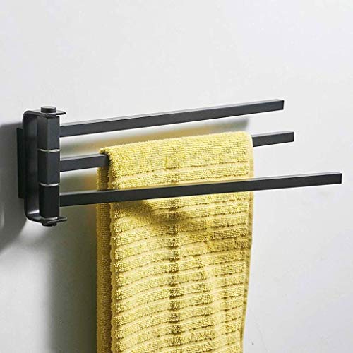 RSOCHS Rotating Towel Rack - Bathroom Rack Activity Towel Bar(Black)