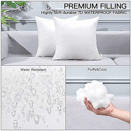JOTOM Outdoor Cushion Inserts 45x45cm Waterproof Premium Cushion Inner Pads 18"x18" Pillow Filling Set of 4 Decorative Square Pillow Inserts Sofa